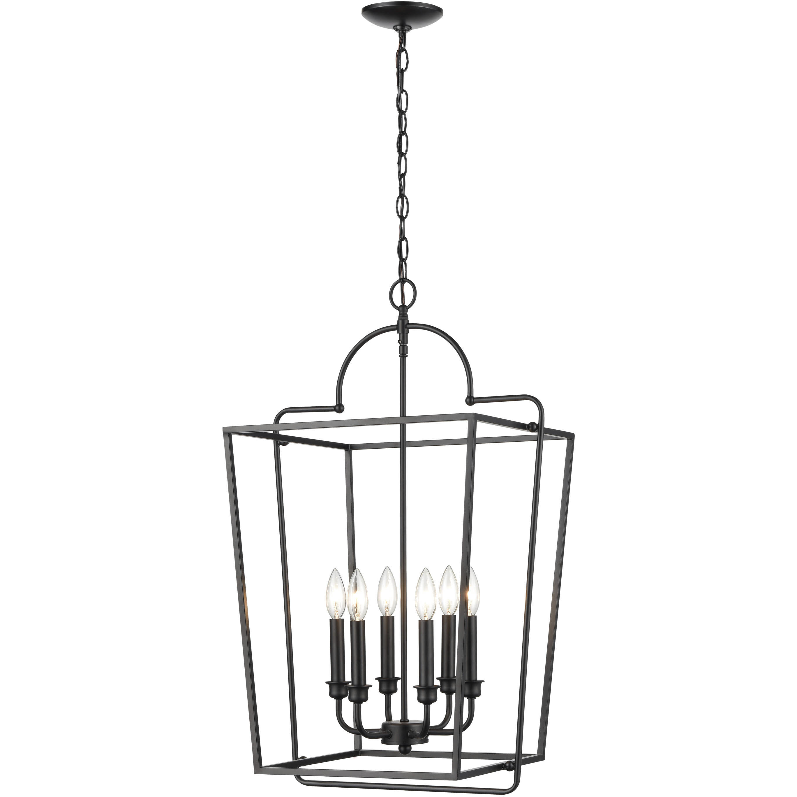 Corona 6 Light 18 inch Matte Black Pendant Ceiling Light